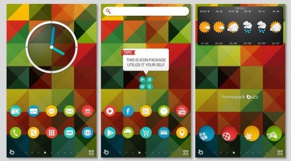 Homepack Buzz: Eigene Homescreens lassen sich mit einem Klick mit anderen teilen. (Screenshit: Homepack Buzz)
