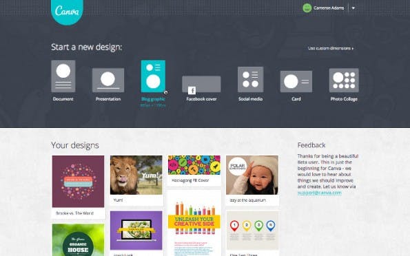 Canva: Die einfache Bedineung soll auch Anfängern schnell zu brauchbaren Ergebnissen führen. (Screenshot: Canva)