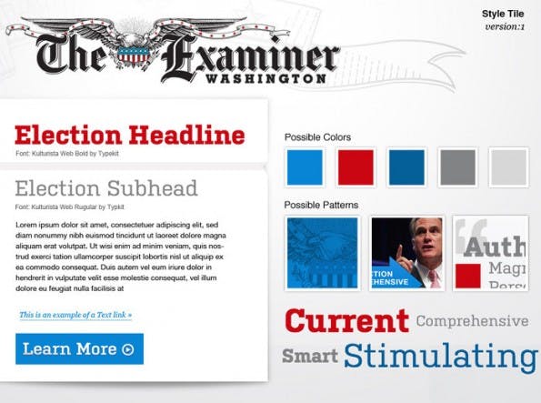 Style Tiles: So könnte eine geplante Webseite aussehen. (Screenshots: Style Tiles)