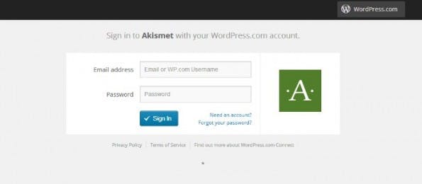 WordPress.com Connect: So soll auch auf anderen Webseiten der Login-Screen aussehen können. (Screenshot: Akismet)