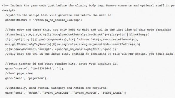 Ein Ausschnitt der alternativen Tracking-Lösung für Google Analytics. (Screenshot: github.com)
