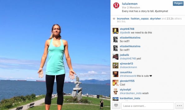 Ein hervorragendes Beispiel für ein Instagram-Video, dass die Marken-Identität kommuniziert. (Screenshot: Lululemon auf Instagram)