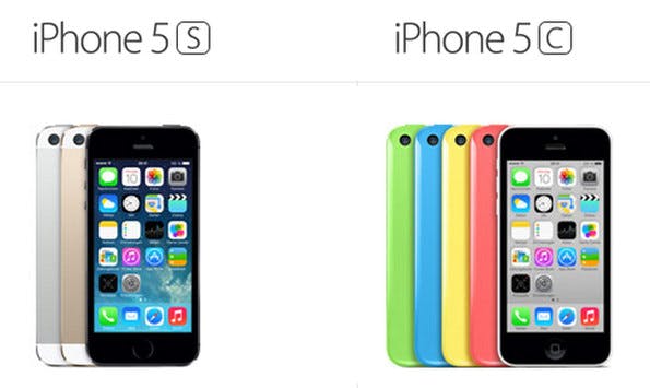 Der Preisunterschied zwischen iPhone 5s und iPhone 5c ist je nach Ausstattung nicht sonderlich groß. (Bild: Apple)