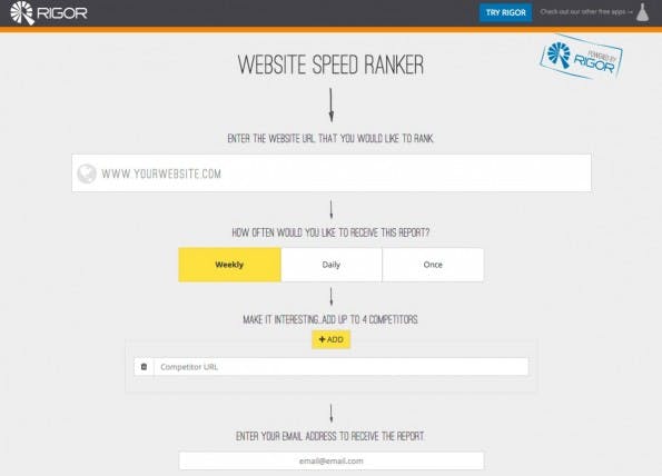 Website Speed Ranker vergleicht das Ladetempo eurer Website mit dem von bis zu fünf Konkurrenzseiten. (Screenshot: websitespeedranker.com)