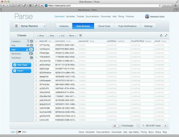 Parse Data Browser