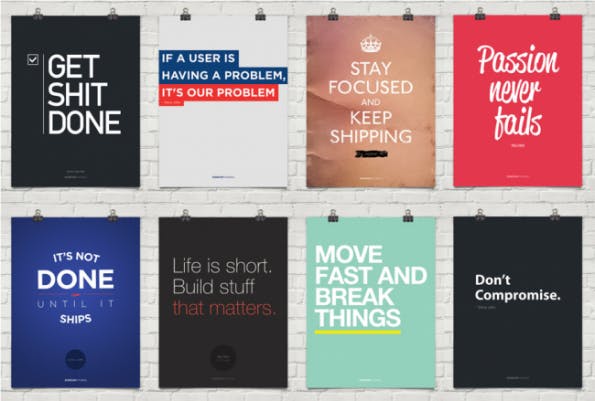 Startup-Motiviational-Posters für dein Startup. (Screenshot: t3n.de)