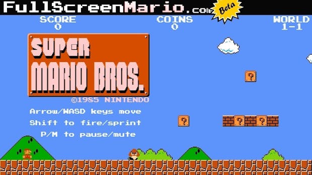 HTML5-Remake: Super Mario Bros. als Browserversion im „Full-Screen“-Modus spielen