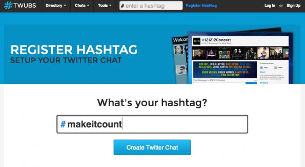 Twubs ermöglicht es mithilfe des Chat Managment Tools über das Gezwitscher eines Hashtags zu diskutieren.