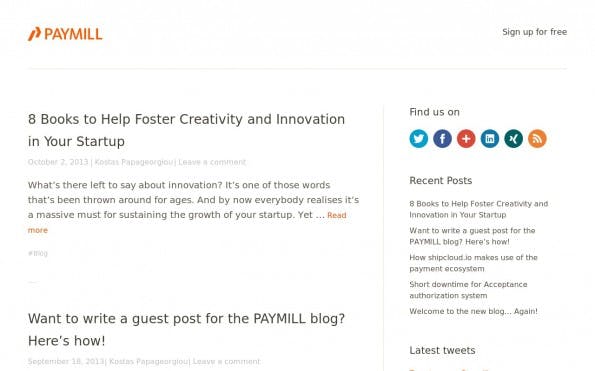 Im Paymill-Blog finden sich Tipps rund um E-Commerce und Payment. (Screenshot: Paymill)