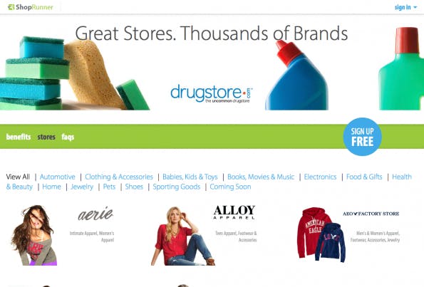 Shoprunner soll zum Amazon-Konkurrenten aufgebaut werden.(Screenshot: Shoprunner)