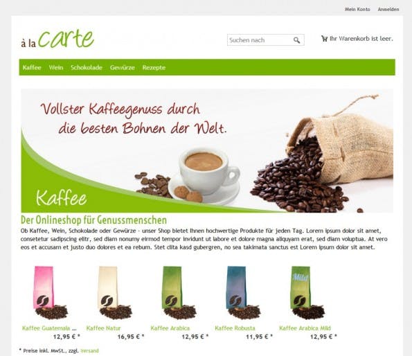 Onlineshop auf Basis von ePages 6.16 (Screenshot: ePages)