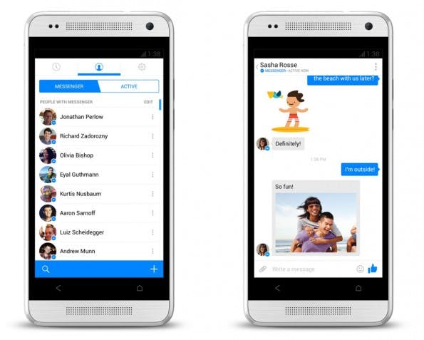 So sieht der neue Facebook-Messenger für Android aus. (Quelle: newsroom.fb.com)