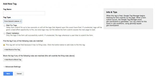 Event Tracker: Sinnvoll ist auch der Formularübermittlungs-Listener. (Screenshot: Google Tag Manager)