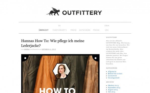 Outfittery überzeugt mit coolen Fashion-Content. (Screenshot: Outfittery)