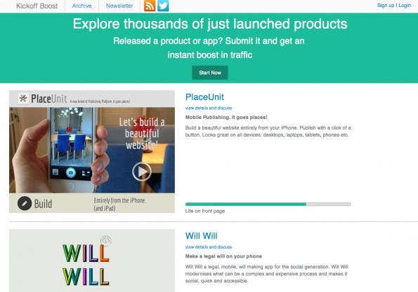 Einen „instant boost in traffic“ verspricht Kickoff Boost mit nur wenigen Klicks. (Screenshot: Kickoff Boost)