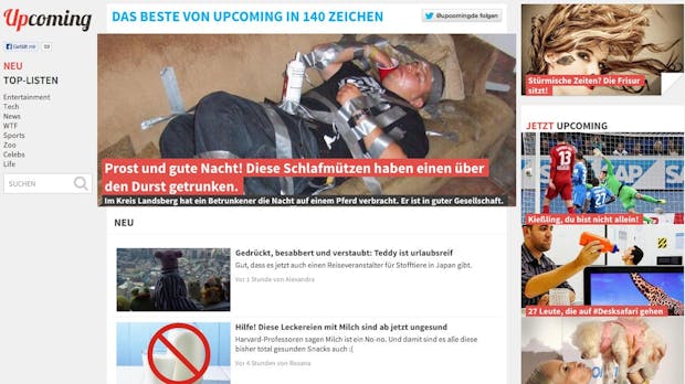 Upcoming.de: Deutscher Buzzfeed-Klon gestartet