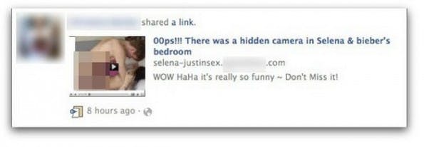 Facebook-Spam: Likejacker gehen mit unseriösen Links auf Klickfang. (Screenshot: CrossEyedMinistry)