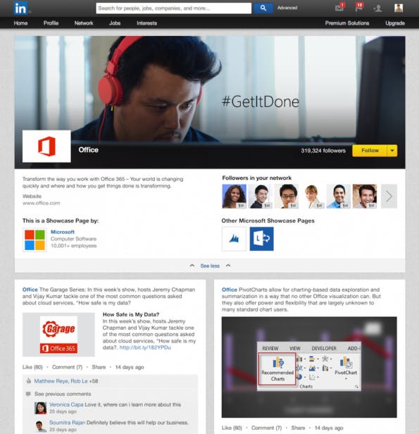 Unternehmen können jetzt bei LinkedIn auch Seiten für einzelne Produkte und Marken erstellen. (Screenshot: LinkedIn)