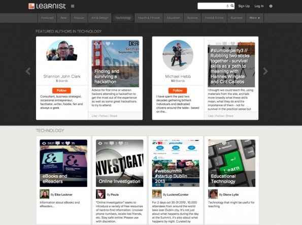 Mit learni.st gibt es zumindest eine Plattform die dem Pinterest-Geist folgt und diesen für eine große Nische weiterdenkt. (Screenshot: Learni.st)