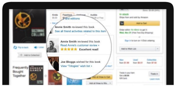 Amazon zeigt nun an prominenter Stelle Produkt-Bewertungen aus dem eigenen Freundeskreis – Facebook macht es möglich. (Screenshot: Amazon)
