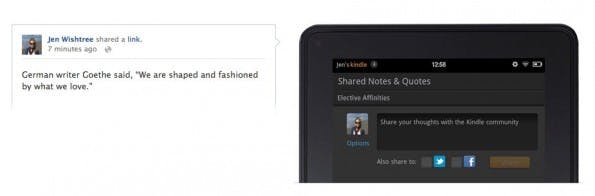Im im Kindle-E-Book-Reader können Produktbewertungen untereinander ausgetauscht werden. (Screenshot: Amazon)