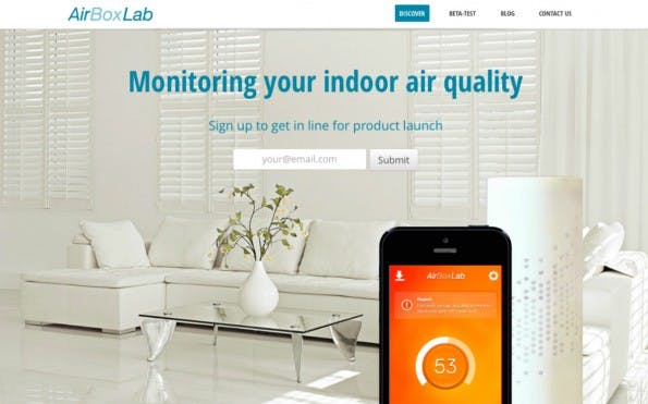 Einen sauberen Lufthaushalt verspricht das Startup AirboxLab. Eine Hardware-Box koppelt sich mit einer Smartphone-App, die Tipps gibt. (Screenshot: AirboxLab)