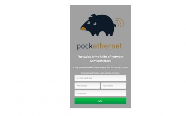 Kaum Infos gibt es bisher zum Startup Pockethernet. Jedenfalls werkeln die Macher an einem mobilen Analyse-Tool für IT-Administratoren. (Screenshot: Pockethernet)