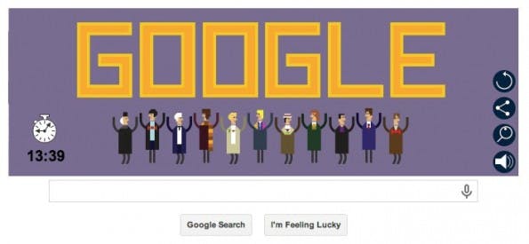 Google Doodle: Spieler können wählen, welchen der 11 Doktoren sie spielen wollen. (Bild: Google)