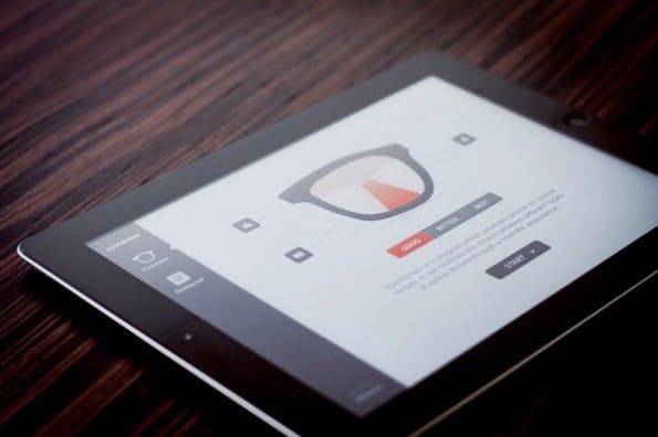 Die App „eyeAdvisor“ von Nikon demonstriert die Unterschiede zwischen verschiedenen Brillengläsern. (Foto: behance.net)