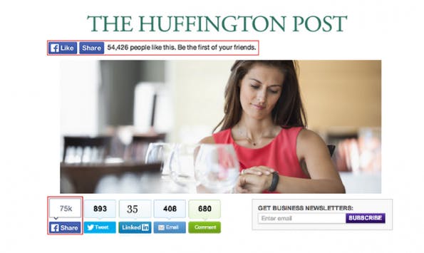 Die neuen Like- und Share-Buttons im Praxisbeispiel. (Bild: Facebook Entwickler-Blog)