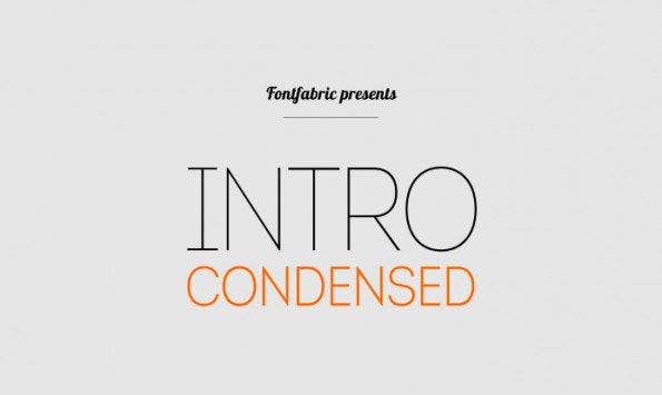 Intro Condensed Free ist ein schicker kostenloser Font, der sich vor allem für Headlines gut eignet. (Grafik Fontfabric)