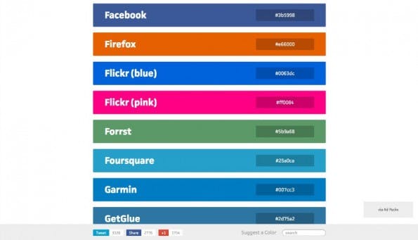 Photoshop: BrandColors.net ist die Vorlage für die ACO-Datei. (Screenshot: BrandColors)
