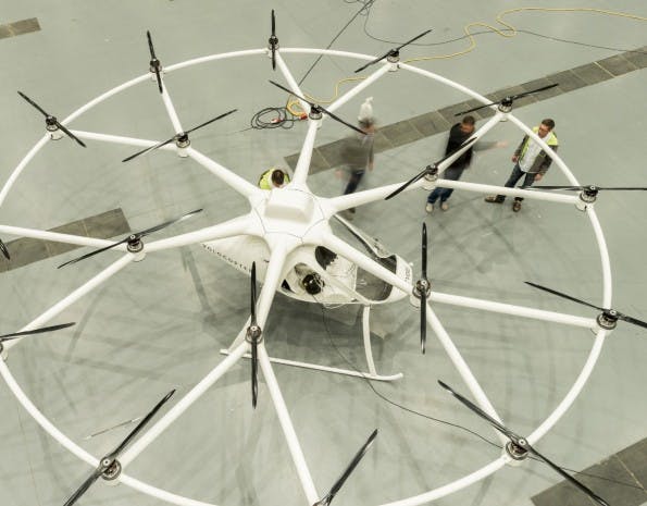 Der Volocopter ist das Fluggerät der Zukunft, wenn es nach den Machern von e-volo geht. (Quelle: e-volo.com)