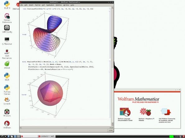 Wolfram: Mathematica auf einem Raspberry Pi. (Screenshot: Raspberry-Pi-Foundation)