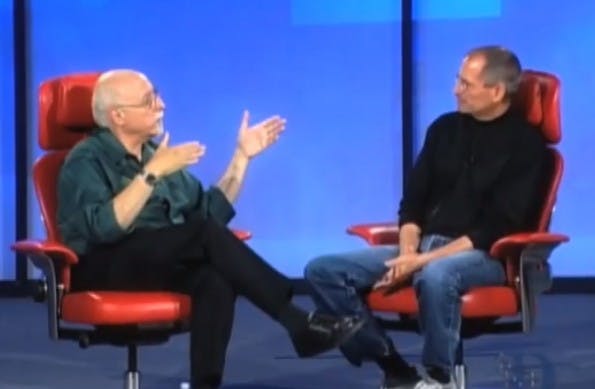 Walt Mossberg interviewt Steve Jobs zum iPhone. (Screenshot: YouTube)
