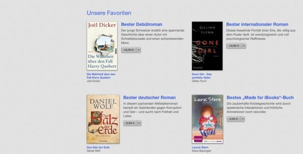 Leseratten finden in der Bücher-Kategorie die laut Apple besten Werke des Jahres. (Bild: iTunes)