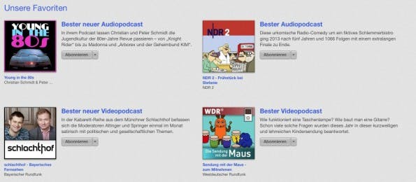 Die Apple Best of 2013 küren auch die besten Podcasts des Jahres. (Bild: iTunes)