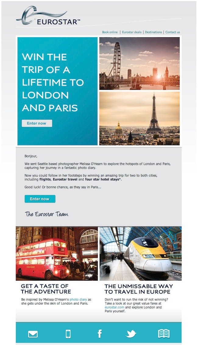 Ein tolles Beispiel für E-Mail-Marketing von Eurostar. (Quelle: HubSpot)