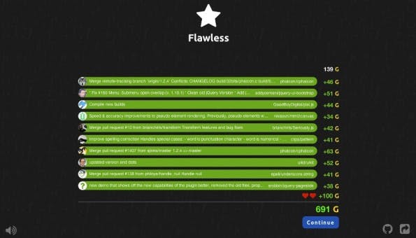 GuessHub: Weniger Fehler bedeuten auch mehr Punkte bei dem GitHub-Spiel. (Screenshot: GitHub)