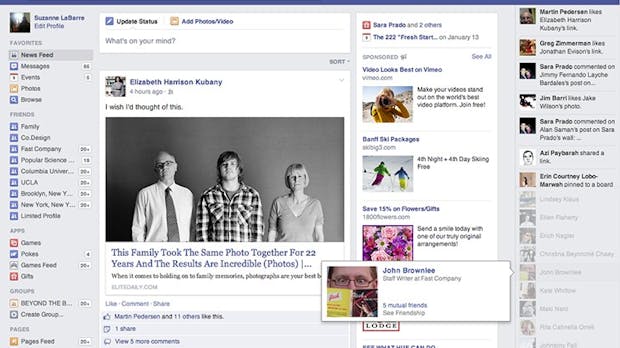 Facebook testet neues Newsfeed-Design: Mehr Aufmerksamkeit den Anzeigen