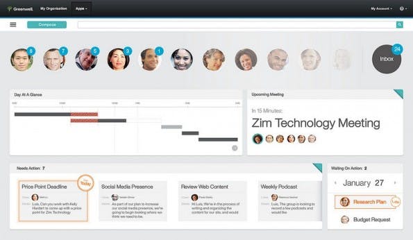 Mail Next: Die Oberfläche soll die jeweils wichtigsten Mails und Termine anzeigen. (Bild: IBM)