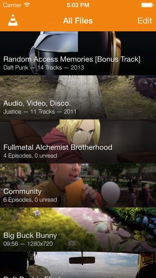 VLC für iOS beherbergt eine Medien-Bibliothek, die automatisch Metadaten zu neuen Inhalten abruft. (Quelle: wiki.videolan.org)