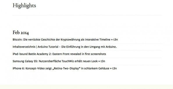 Alle gespeicherte Bookmarks sind über die Website von Gloss verfübar, sofern der Nutzer eingeloggt ist.