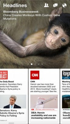 Die neue Facebook-App „Paper“ setzt auf ein horizontales Bedienkonzept. (Screenshots: t3n)