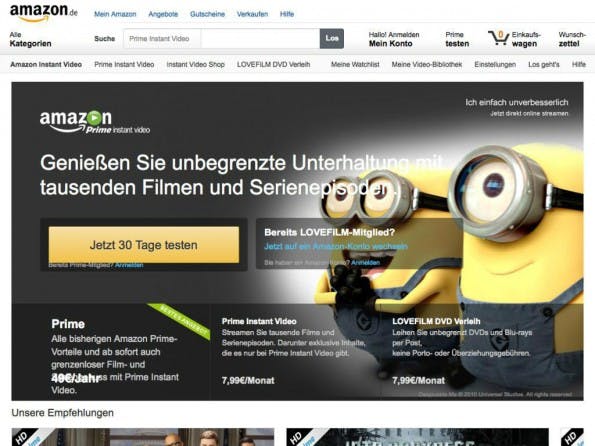 Die Streaming-Inhaöte von Amazon lassen sich künftig auch per Monatsabo buchen. Vorerst allerdings nur in den USA. (Screenshot: Amazon)