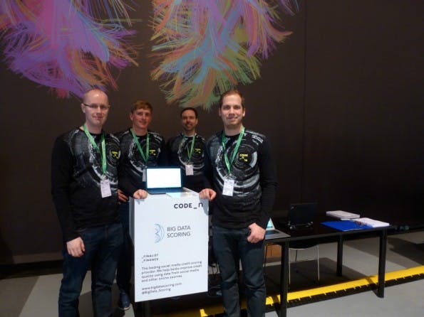 Vertreten Big Data Scoring auf der CeBIT (v.l.): Janne Liuttu, Meelis Kosk, Juha Palomäki, Erki Kert. (Foto: t3n)