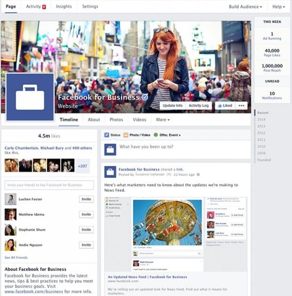 Neues Design für Facebook-Pages. (Screenshot: Facebook)