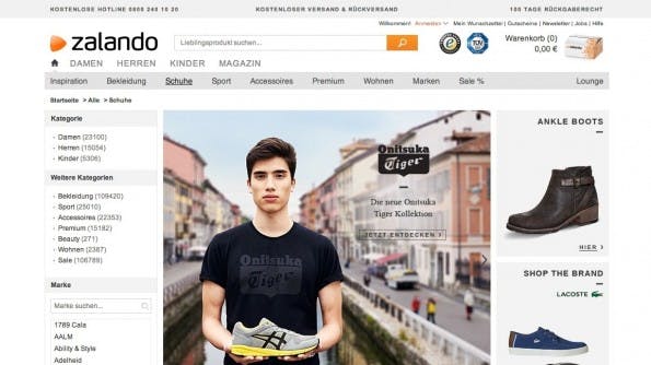 Content-Grouping: Ein top Feature, vor allem für Online-Shops. (Screenshot: zalando.de)
