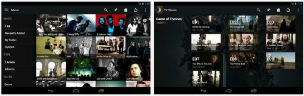 Plex: Das Mediacenter arbeitet auch gut mit dem Chromecast-Dongle. (Screenshot: Play-Store)
