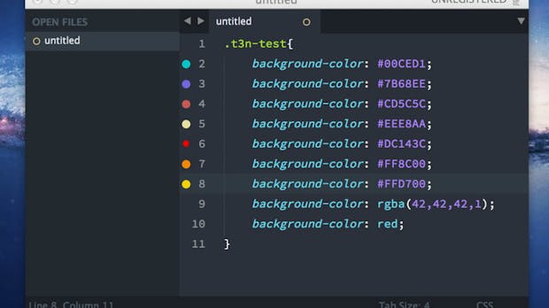 GutterColor für Sublime 3: Geniales Plugin zeigt dir CSS-Farben direkt im Quelltext an